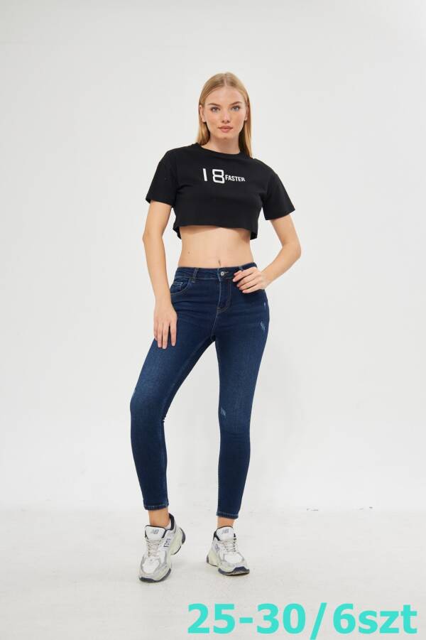 Spodnie damskie jeansy Roz 25-30, 1 Kolor Paczka 6 szt